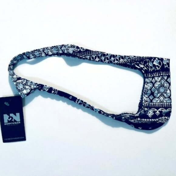N2N Bodywear Size “XL” Provence T-Back Thong - Navy/White Batik Design - Picture 9 of 14